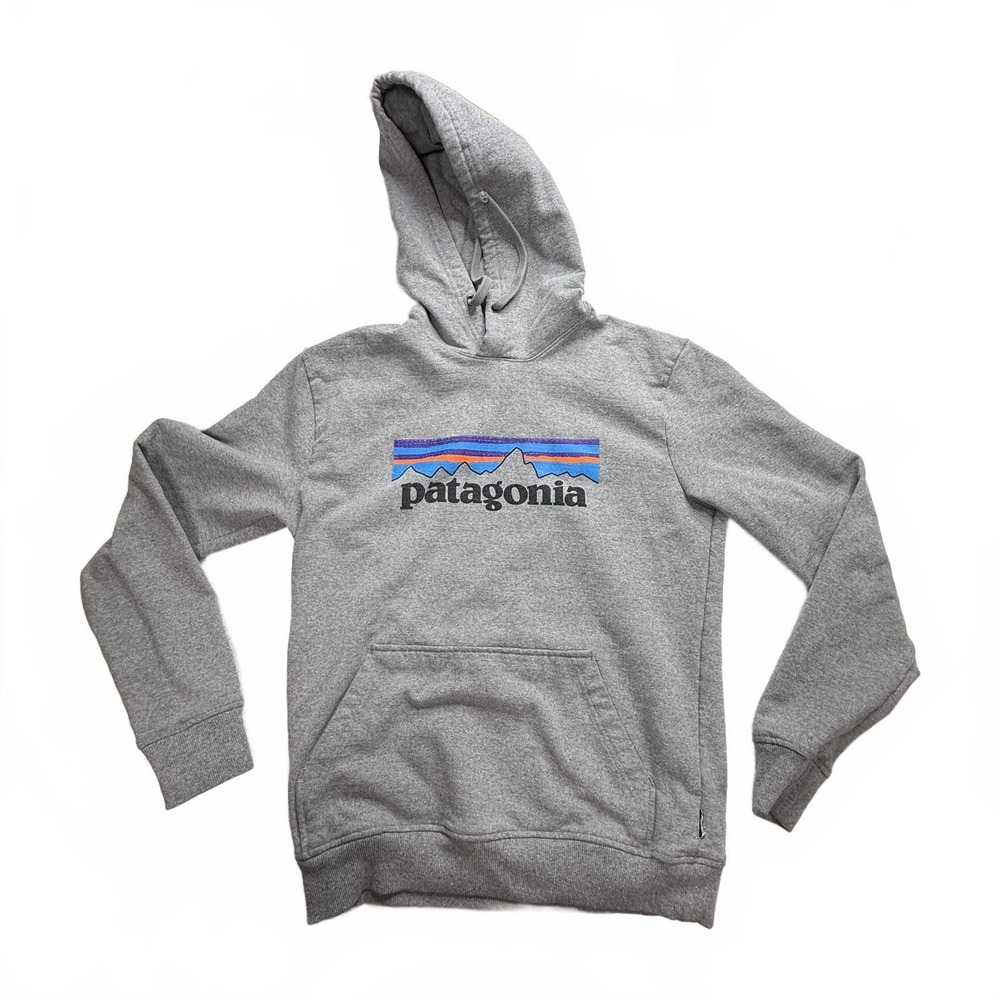 Patagonia‎ Grey Hoodie with Logo Print size S
